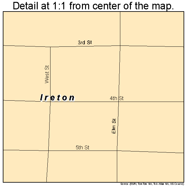 Ireton, Iowa road map detail