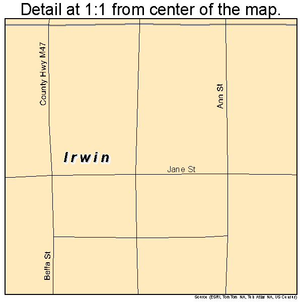 Irwin, Iowa road map detail