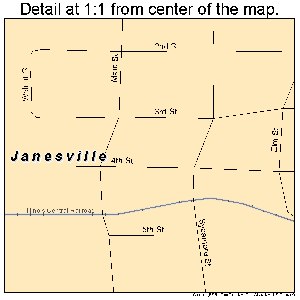 Janesville, Iowa road map detail