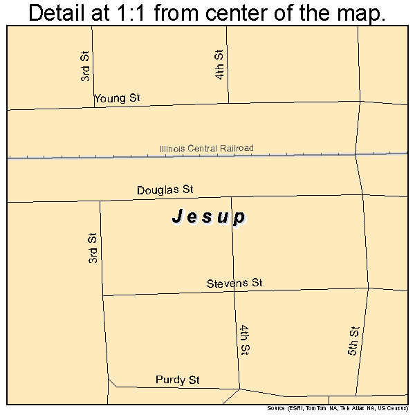 Jesup, Iowa road map detail