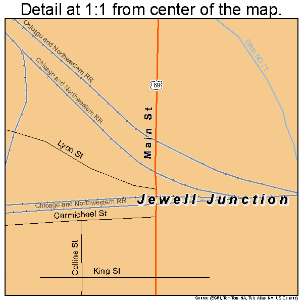 Jewell Junction, Iowa road map detail