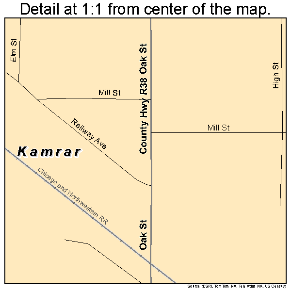 Kamrar, Iowa road map detail