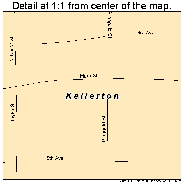 Kellerton, Iowa road map detail