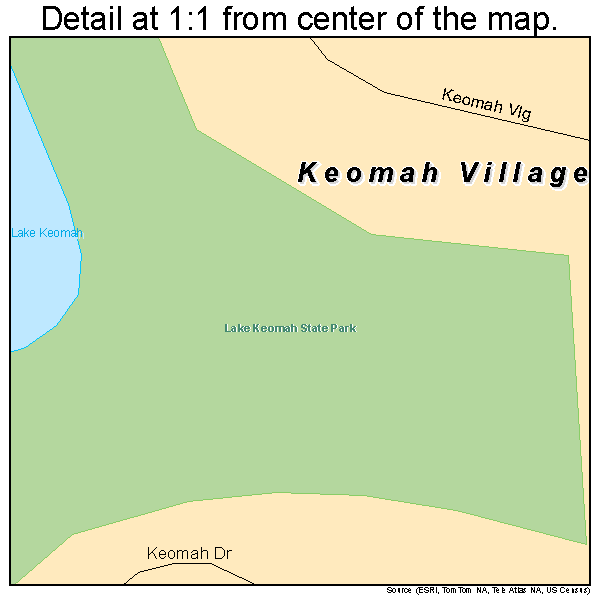Keomah Village, Iowa road map detail