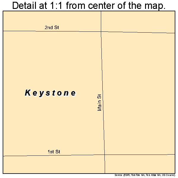 Keystone, Iowa road map detail