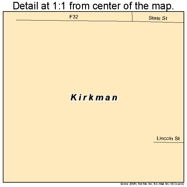 Kirkman, Iowa road map detail