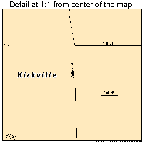 Kirkville, Iowa road map detail