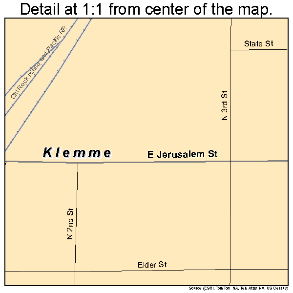 Klemme, Iowa road map detail