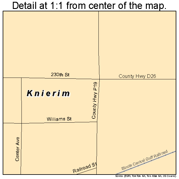 Knierim, Iowa road map detail