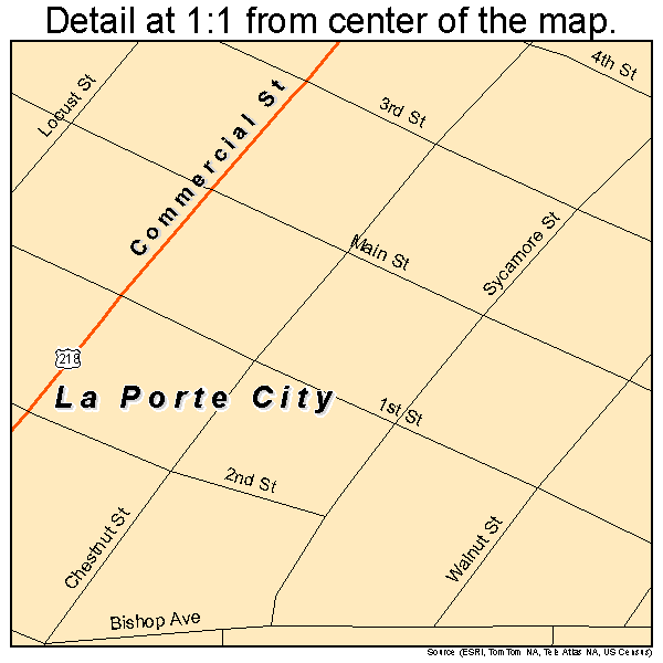 La Porte City, Iowa road map detail