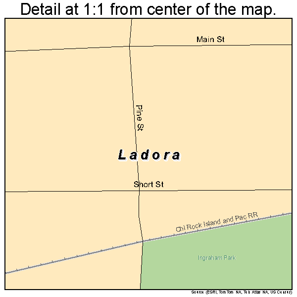 Ladora, Iowa road map detail