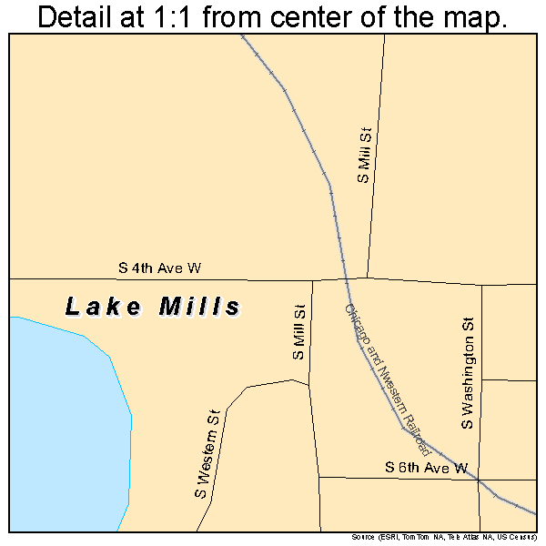 Lake Mills, Iowa road map detail