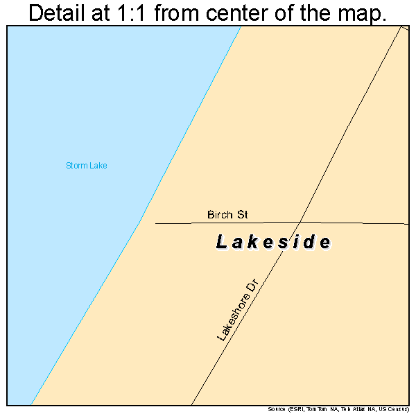 Lakeside, Iowa road map detail