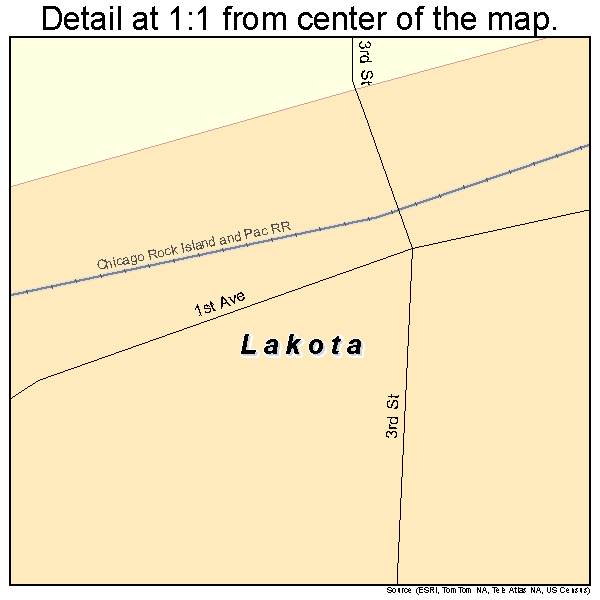 Lakota, Iowa road map detail
