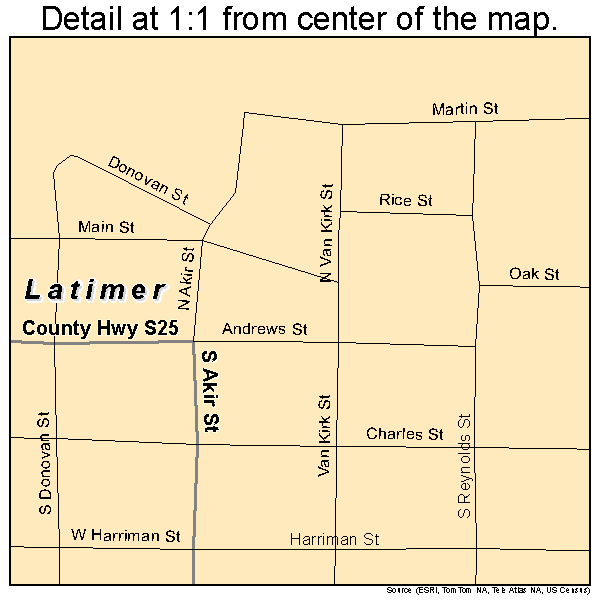 Latimer, Iowa road map detail