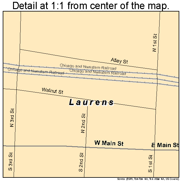 Laurens, Iowa road map detail