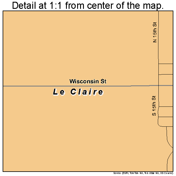 Le Claire, Iowa road map detail