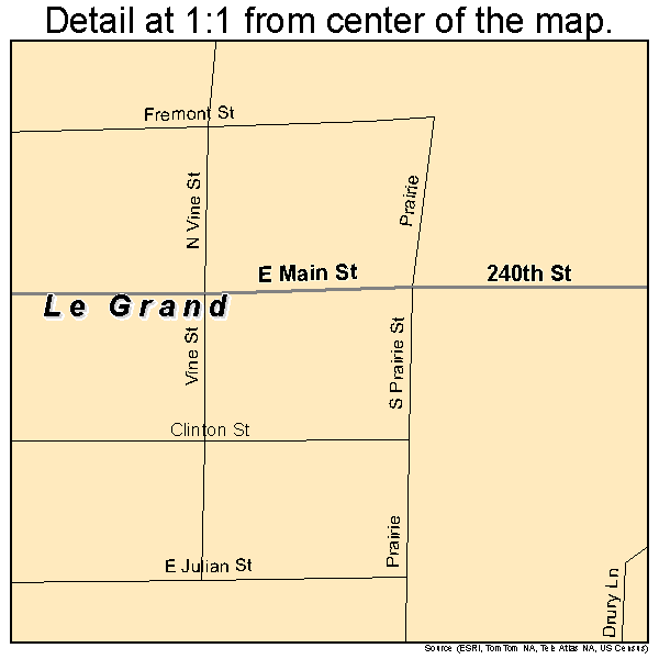 Le Grand, Iowa road map detail