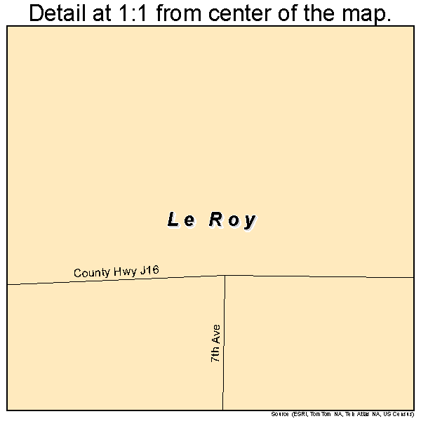 Le Roy, Iowa road map detail