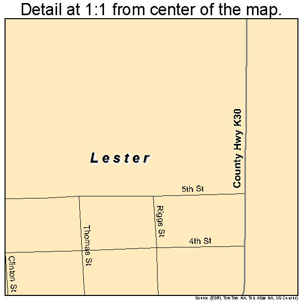 Lester, Iowa road map detail