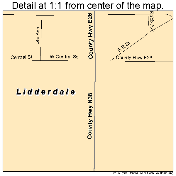 Lidderdale, Iowa road map detail