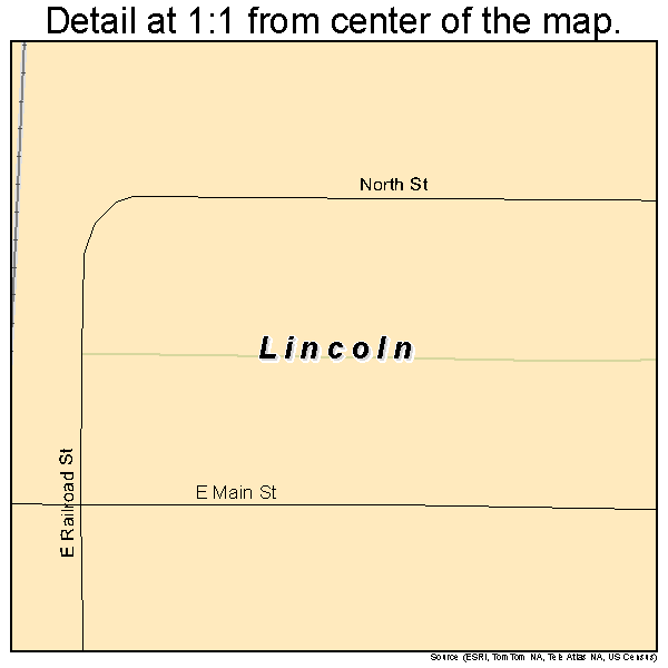 Lincoln, Iowa road map detail