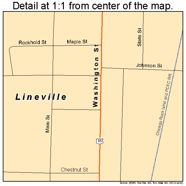 Lineville, Iowa road map detail