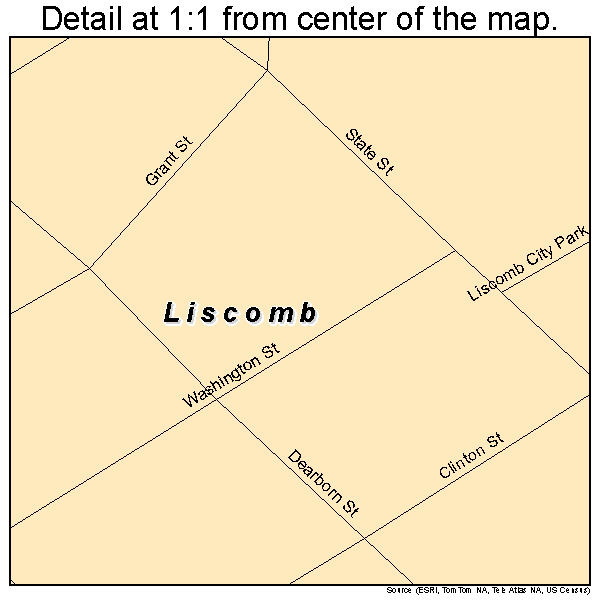 Liscomb, Iowa road map detail