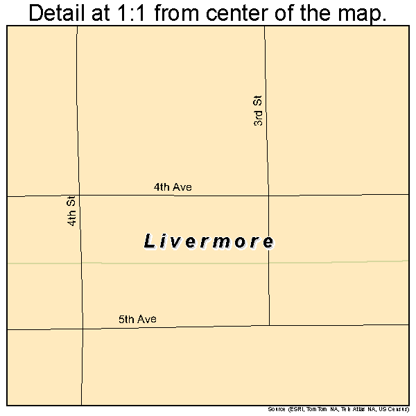 Livermore, Iowa road map detail