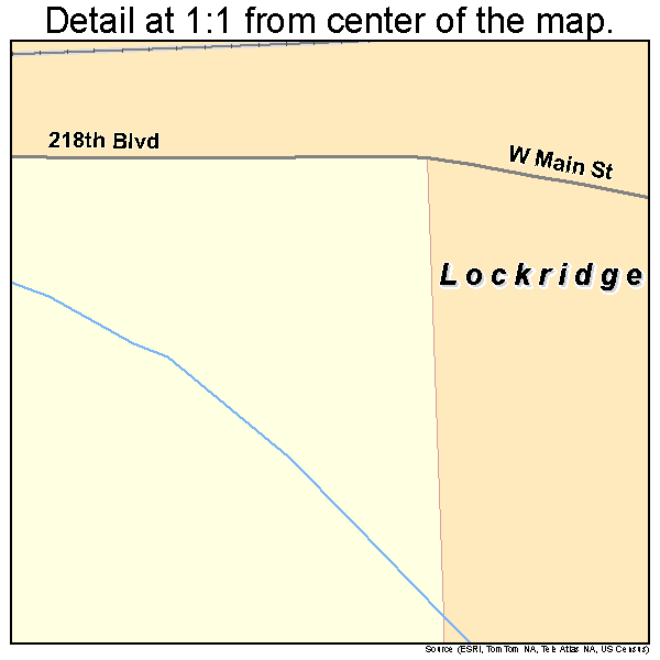 Lockridge, Iowa road map detail