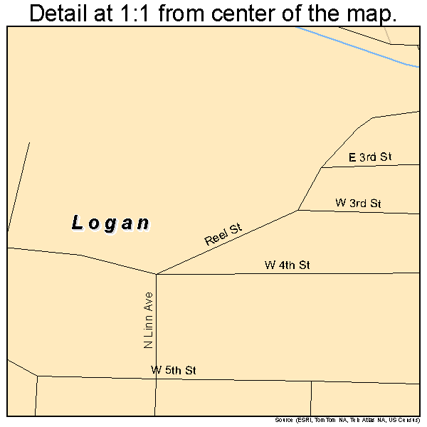 Logan, Iowa road map detail