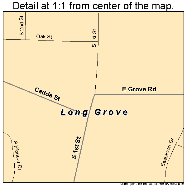 Long Grove, Iowa road map detail