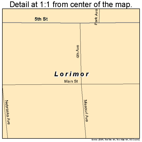Lorimor, Iowa road map detail