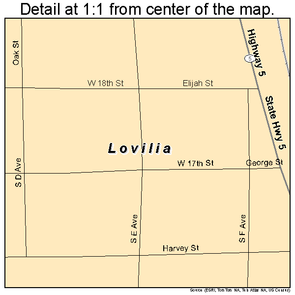 Lovilia, Iowa road map detail