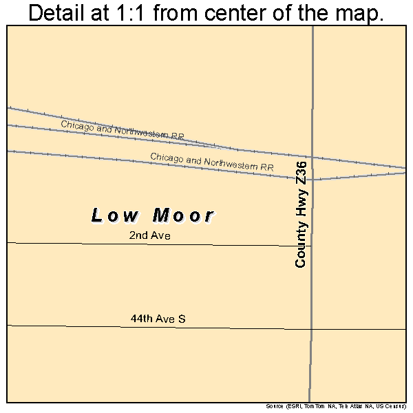 Low Moor, Iowa road map detail