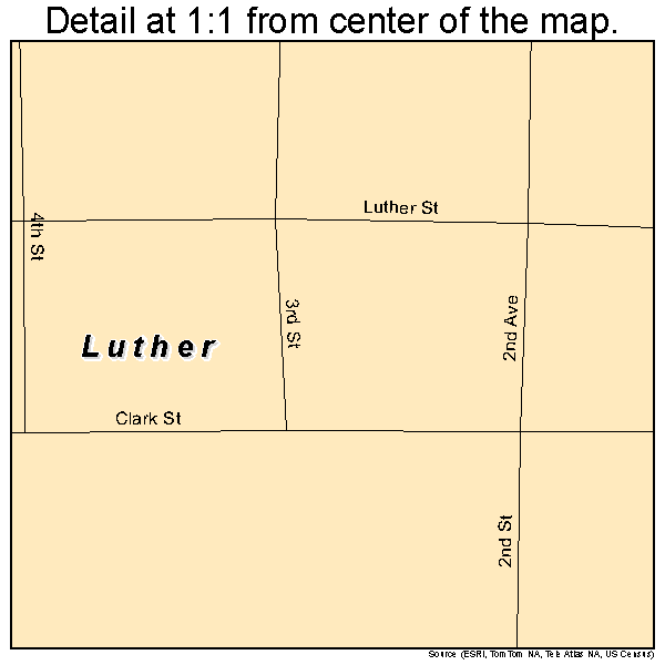 Luther, Iowa road map detail