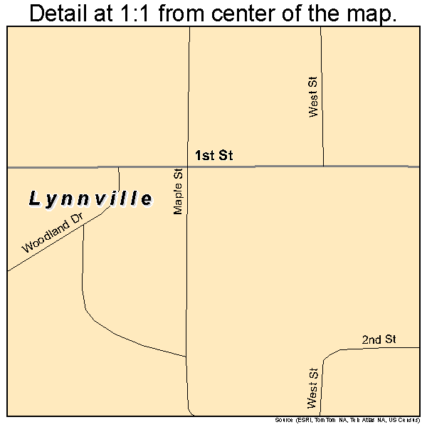 Lynnville, Iowa road map detail
