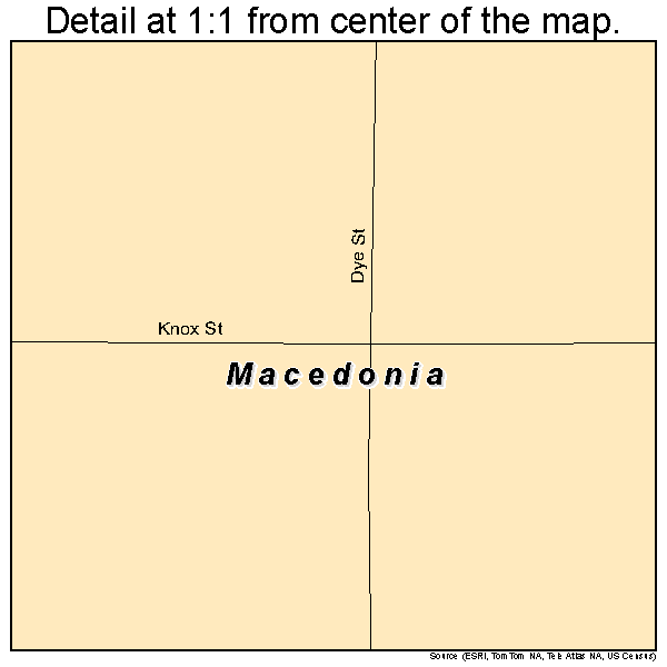 Macedonia, Iowa road map detail