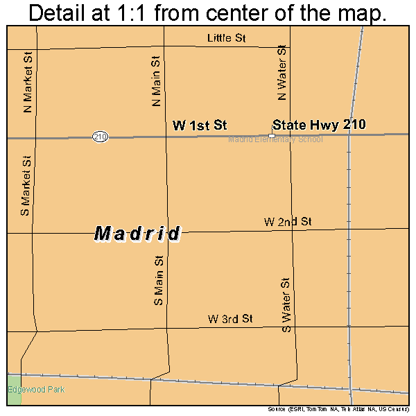 Madrid, Iowa road map detail