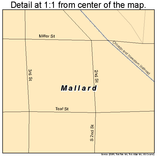 Mallard, Iowa road map detail