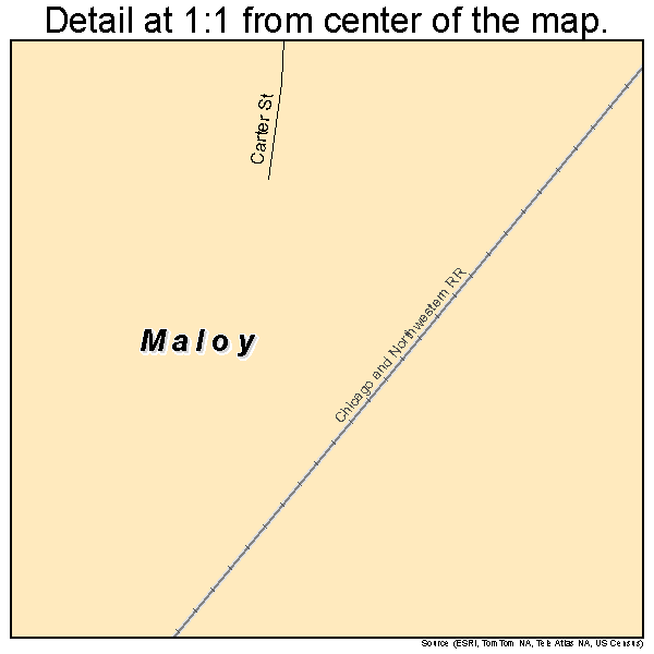 Maloy, Iowa road map detail