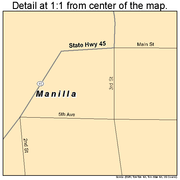 Manilla, Iowa road map detail