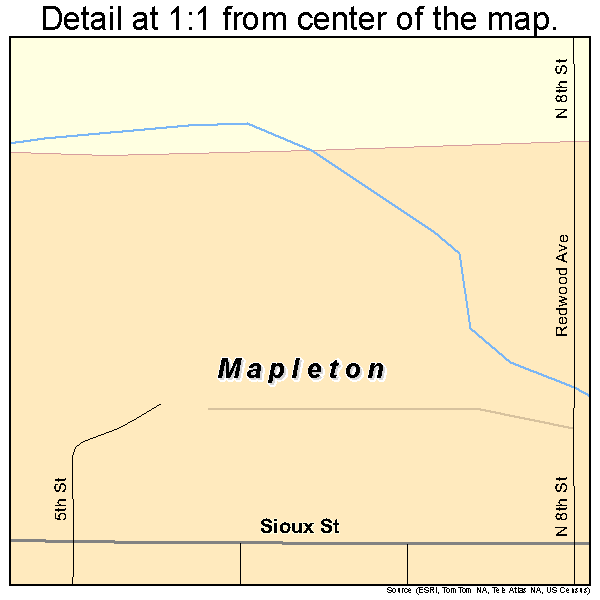 Mapleton, Iowa road map detail