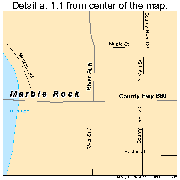 Marble Rock, Iowa road map detail