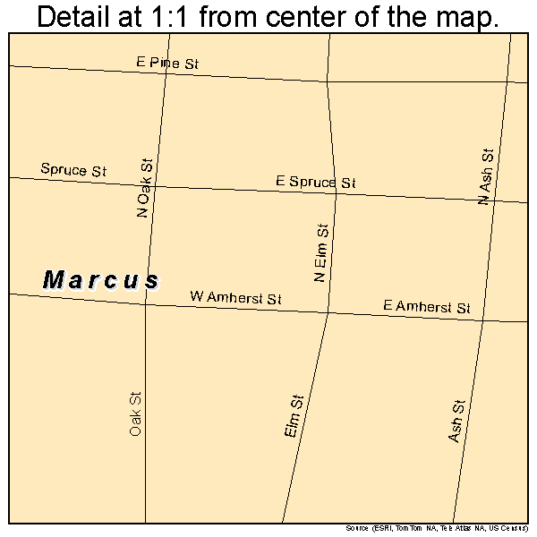 Marcus, Iowa road map detail