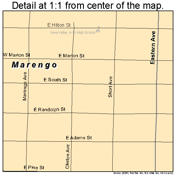 Marengo, Iowa road map detail