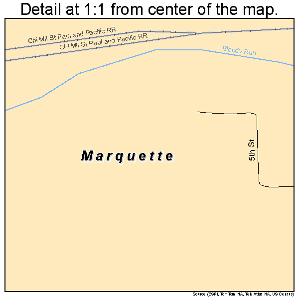 Marquette, Iowa road map detail