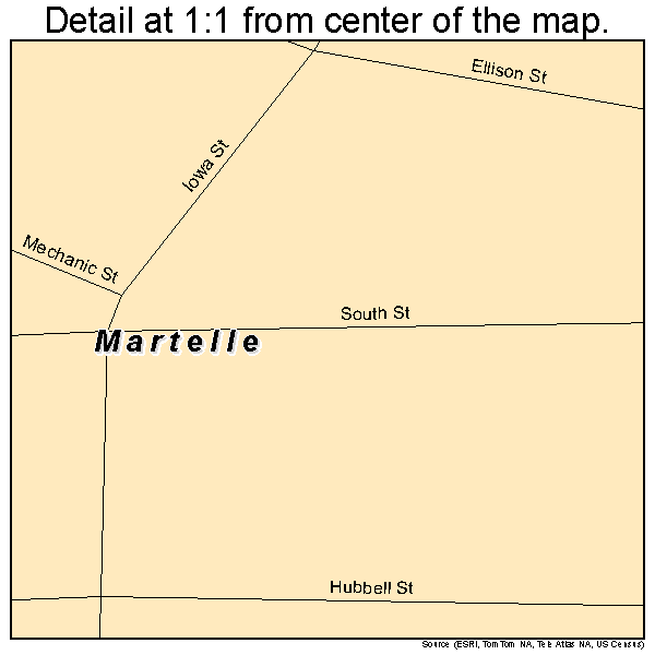 Martelle, Iowa road map detail