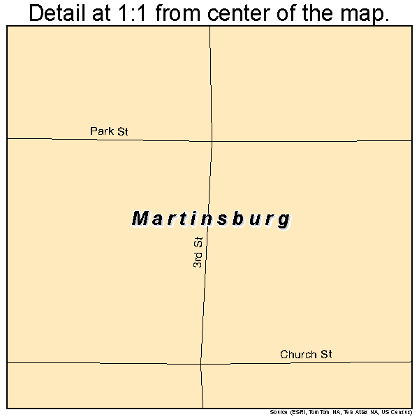 Martinsburg, Iowa road map detail