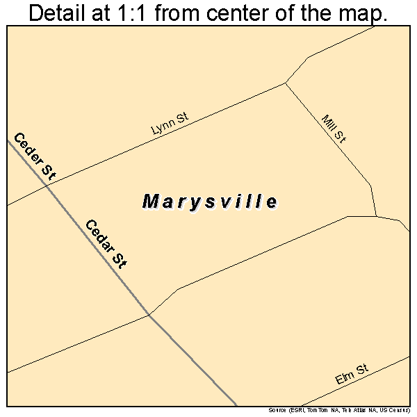 Marysville, Iowa road map detail
